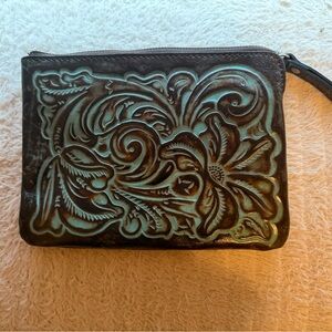 Patricia Nash Embossed Leather Wristlet